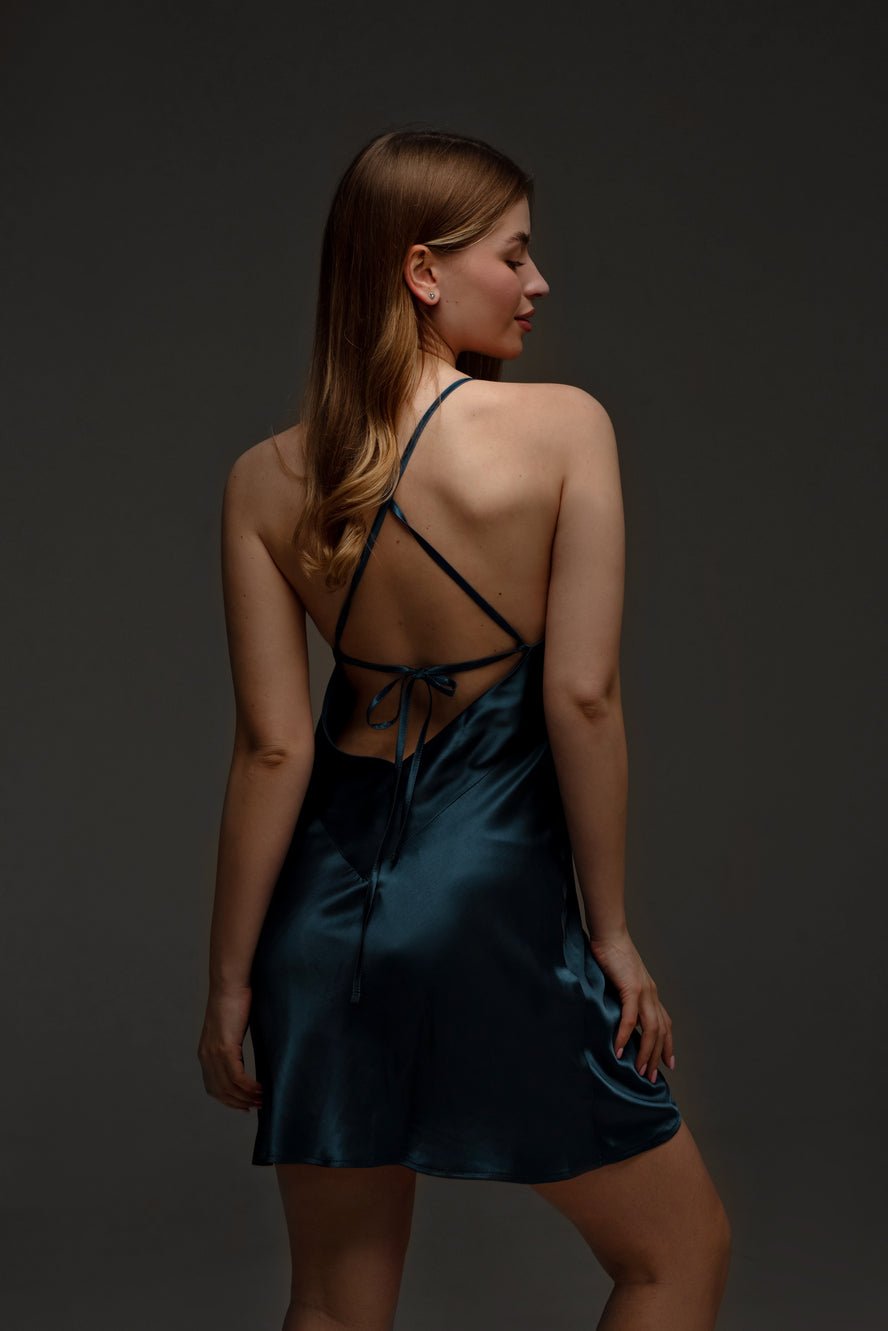 Плаття Сукня Silk Dress Sharp (S Синій) - Sleep&Go