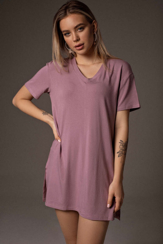 Футболки Плаття футболка - T-shirt Dress (S Рожевий) - Sleep&Go