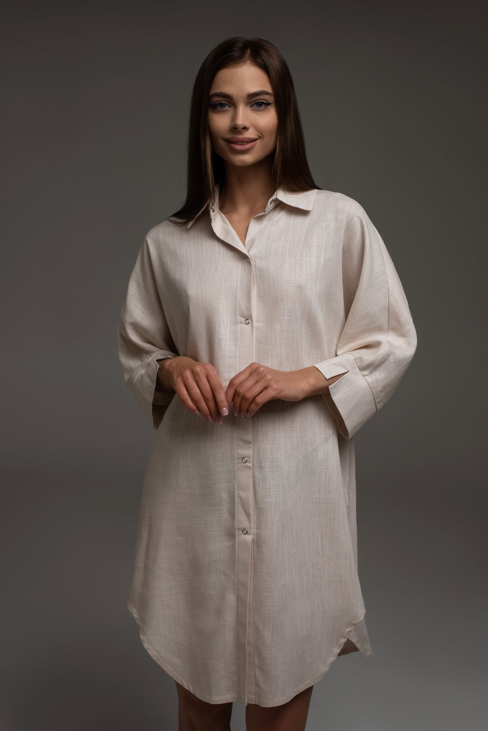 Плаття сорочка з льону купити в інтернет магазині Sleep&Go